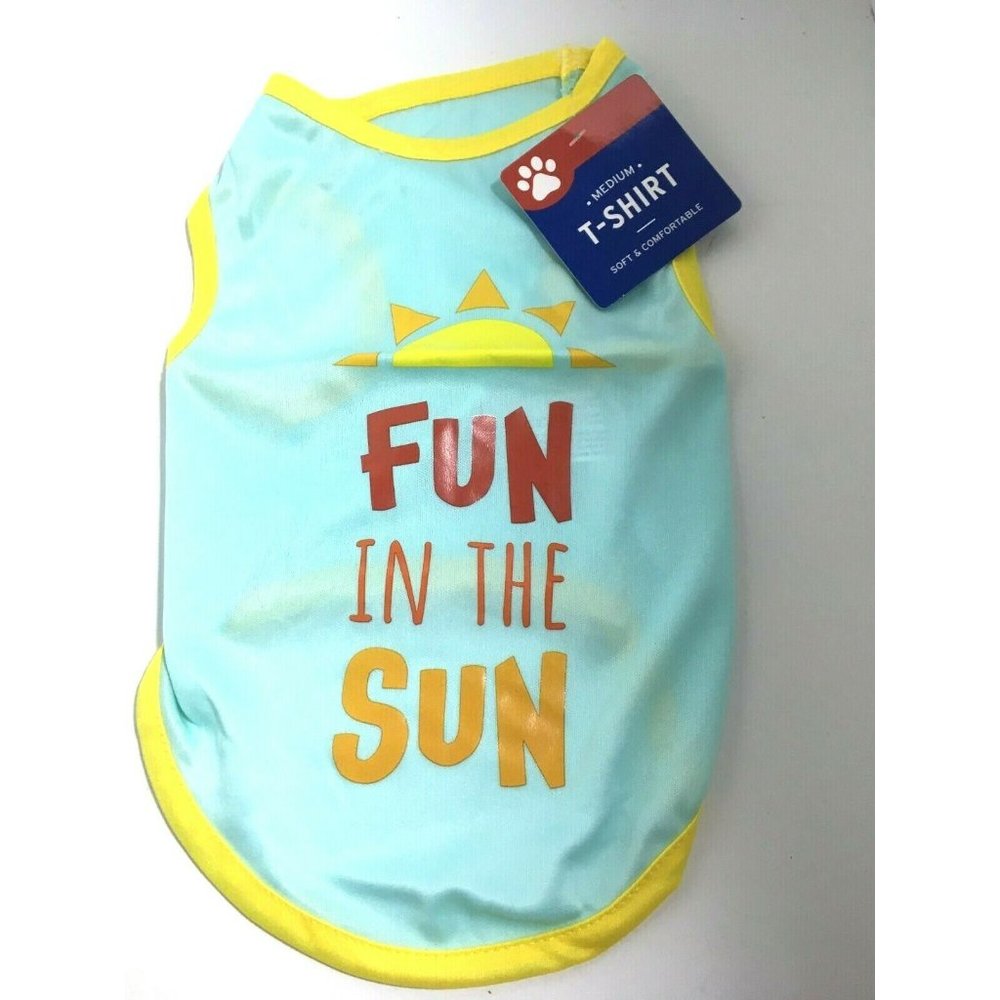 Medium Pet Dog Cat Blue T-Shirt  Fun in the Sun NEW 21PT011